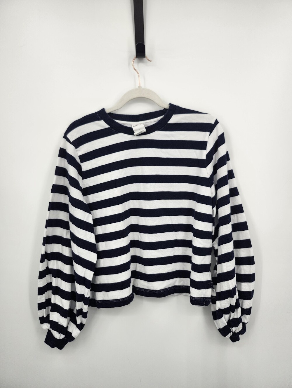 Kowtow Gathered sleeves Top- Blue and White  stripes Sz M